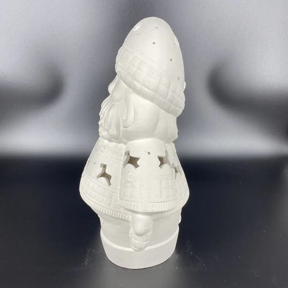 13” Ceramic Bisque Santa Luminary Ready to Paint Christmas Holiday Decor